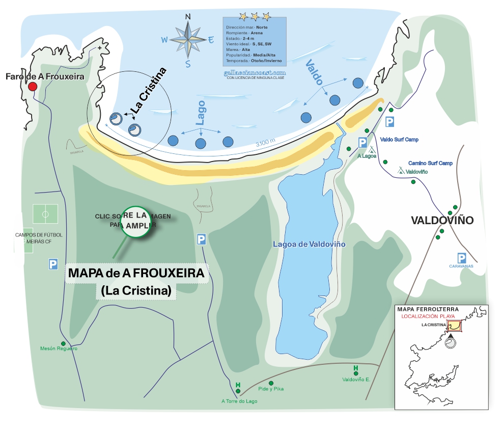 Mapa playa La Cristina